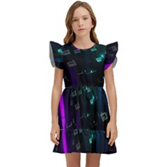 Abstract Building City 3d Kids  Winged Sleeve Dress by uniart180623