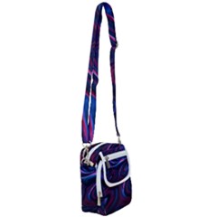 Purple Blue Swirl Abstract Shoulder Strap Belt Bag by uniart180623