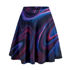 Purple Blue Swirl Abstract High Waist Skirt by uniart180623