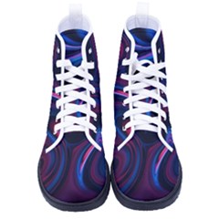 Purple Blue Swirl Abstract Kid s High-top Canvas Sneakers