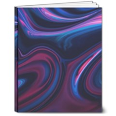 Purple Blue Swirl Abstract 8  X 10  Hardcover Notebook by uniart180623