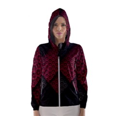 Red Black Abstract Pride Abstract Digital Art Women s Hooded Windbreaker