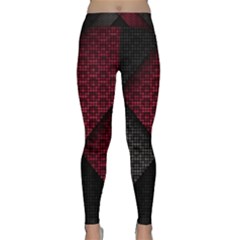 Red Black Abstract Pride Abstract Digital Art Classic Yoga Leggings by uniart180623