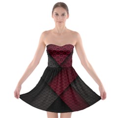 Red Black Abstract Pride Abstract Digital Art Strapless Bra Top Dress by uniart180623