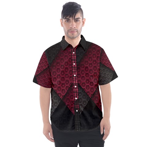 Red Black Abstract Pride Abstract Digital Art Men s Short Sleeve Shirt by uniart180623