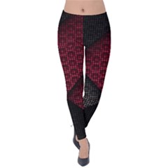 Red Black Abstract Pride Abstract Digital Art Velvet Leggings by uniart180623