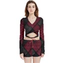 Red Black Abstract Pride Abstract Digital Art Velvet Wrap Crop Top and Shorts Set View1