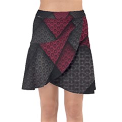 Red Black Abstract Pride Abstract Digital Art Wrap Front Skirt by uniart180623