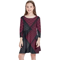 Red Black Abstract Pride Abstract Digital Art Kids  Quarter Sleeve Skater Dress by uniart180623