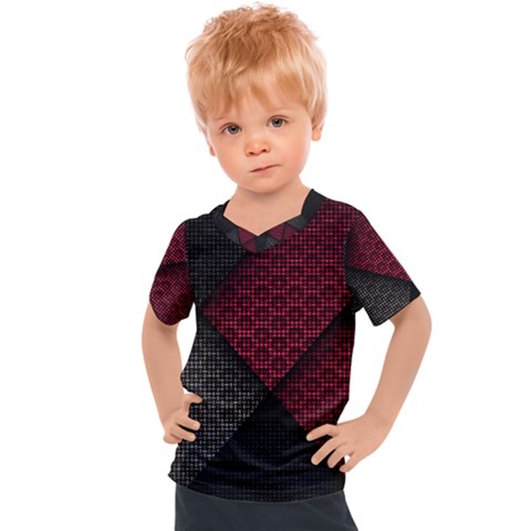 Red Black Abstract Pride Abstract Digital Art Kids  Sports Tee by uniart180623