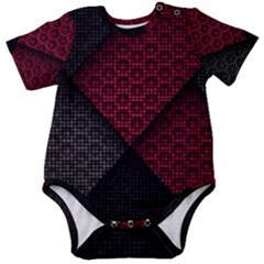 Red Black Abstract Pride Abstract Digital Art Baby Short Sleeve Bodysuit by uniart180623