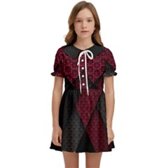 Red Black Abstract Pride Abstract Digital Art Kids  Sweet Collar Dress by uniart180623