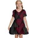 Red Black Abstract Pride Abstract Digital Art Kids  Short Sleeve Tiered Mini Dress View1