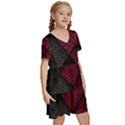 Red Black Abstract Pride Abstract Digital Art Kids  Short Sleeve Tiered Mini Dress View3