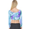 Abstract Flowers Flower Abstract Long Sleeve Crop Top View2