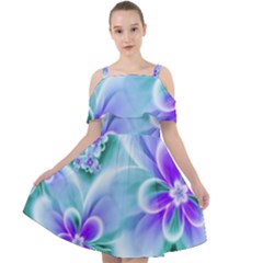 Abstract Flowers Flower Abstract Cut Out Shoulders Chiffon Dress by uniart180623