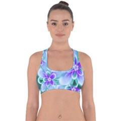 Abstract Flowers Flower Abstract Cross Back Hipster Bikini Top  by uniart180623