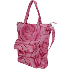 Pink Roses Pattern Floral Patterns Shoulder Tote Bag by uniart180623