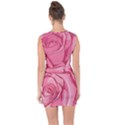 Pink Roses Pattern Floral Patterns Lace Up Front Bodycon Dress View2