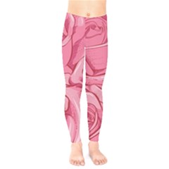 Pink Roses Pattern Floral Patterns Kids  Classic Winter Leggings by uniart180623