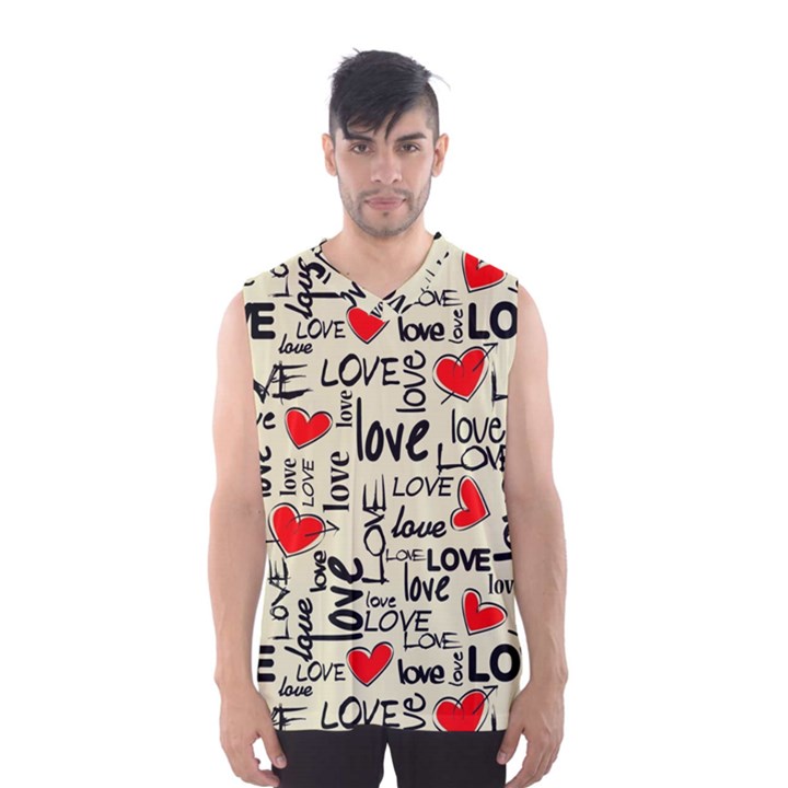 Love Abstract Background Textures Creative Grunge Men s Basketball Tank Top