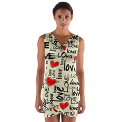 Love Abstract Background Textures Creative Grunge Wrap Front Bodycon Dress by uniart180623