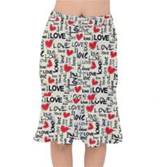 Love Abstract Background Textures Creative Grunge Short Mermaid Skirt by uniart180623