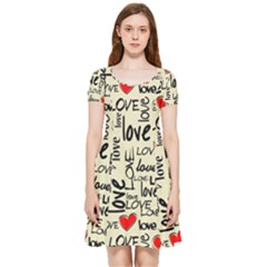 Love Abstract Background Textures Creative Grunge Inside Out Cap Sleeve Dress by uniart180623