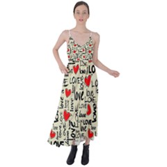 Love Abstract Background Textures Creative Grunge Tie Back Maxi Dress by uniart180623