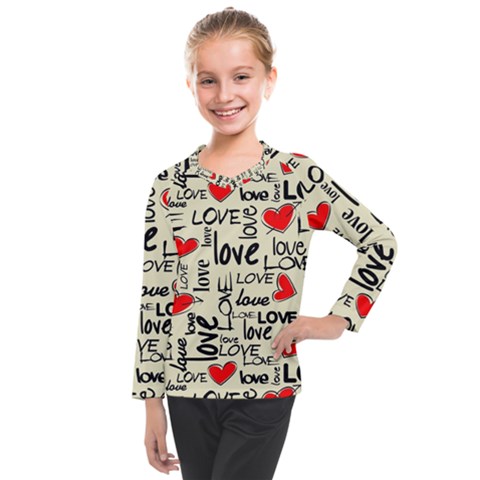 Love Abstract Background Textures Creative Grunge Kids  Long Mesh Tee by uniart180623