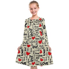 Love Abstract Background Textures Creative Grunge Kids  Midi Sailor Dress by uniart180623