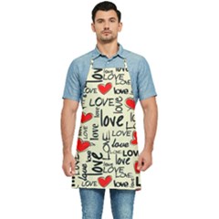 Love Abstract Background Textures Creative Grunge Kitchen Apron by uniart180623