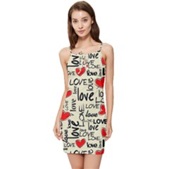 Love Abstract Background Textures Creative Grunge Summer Tie Front Dress by uniart180623