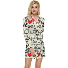 Love Abstract Background Textures Creative Grunge Long Sleeve Satin Robe by uniart180623