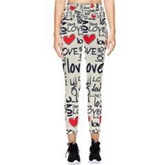 Love Abstract Background Textures Creative Grunge Pocket Leggings  by uniart180623