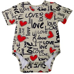 Love Abstract Background Textures Creative Grunge Baby Short Sleeve Bodysuit by uniart180623