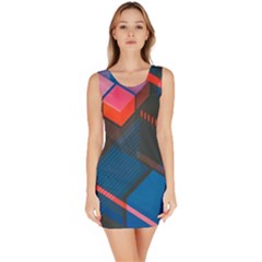 Minimalist Abstract Shaping Abstract Digital Art Bodycon Dress by uniart180623