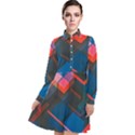 Minimalist Abstract Shaping Abstract Digital Art Long Sleeve Chiffon Shirt Dress View1