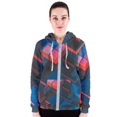 Minimalist Abstract Shaping Abstract Digital Art Women s Zipper Hoodie by uniart180623