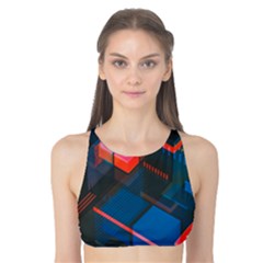 Minimalist Abstract Shaping Abstract Digital Art Tank Bikini Top by uniart180623