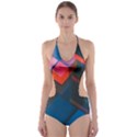 Minimalist Abstract Shaping Abstract Digital Art Cut-Out One Piece Swimsuit View1