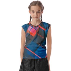 Minimalist Abstract Shaping Abstract Digital Art Kids  Raglan Cap Sleeve Tee by uniart180623