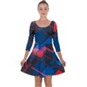 Minimalist Abstract Shaping Abstract Digital Art Quarter Sleeve Skater Dress View1