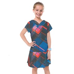 Minimalist Abstract Shaping Abstract Digital Art Kids  Drop Waist Dress by uniart180623