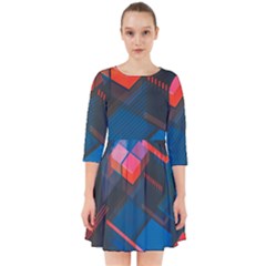 Minimalist Abstract Shaping Abstract Digital Art Smock Dress by uniart180623