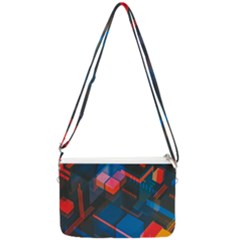 Minimalist Abstract Shaping Abstract Digital Art Double Gusset Crossbody Bag by uniart180623