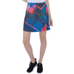 Minimalist Abstract Shaping Abstract Digital Art Tennis Skirt by uniart180623