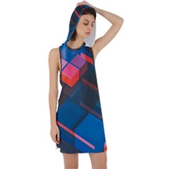 Minimalist Abstract Shaping Abstract Digital Art Racer Back Hoodie Dress by uniart180623