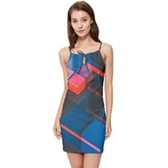 Minimalist Abstract Shaping Abstract Digital Art Summer Tie Front Dress by uniart180623