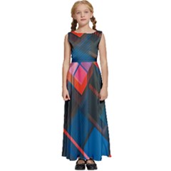 Minimalist Abstract Shaping Abstract Digital Art Kids  Satin Sleeveless Maxi Dress by uniart180623